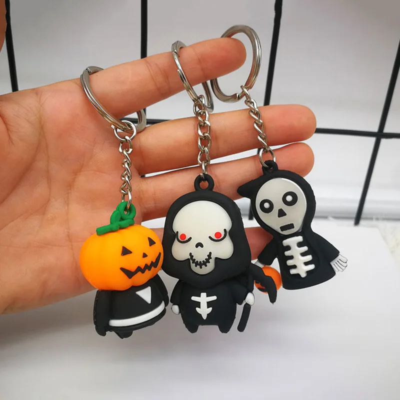 Мультфильм Тыква Человек Брелок Grim Reaper Скелетон дьявол брелок для женщин сумка