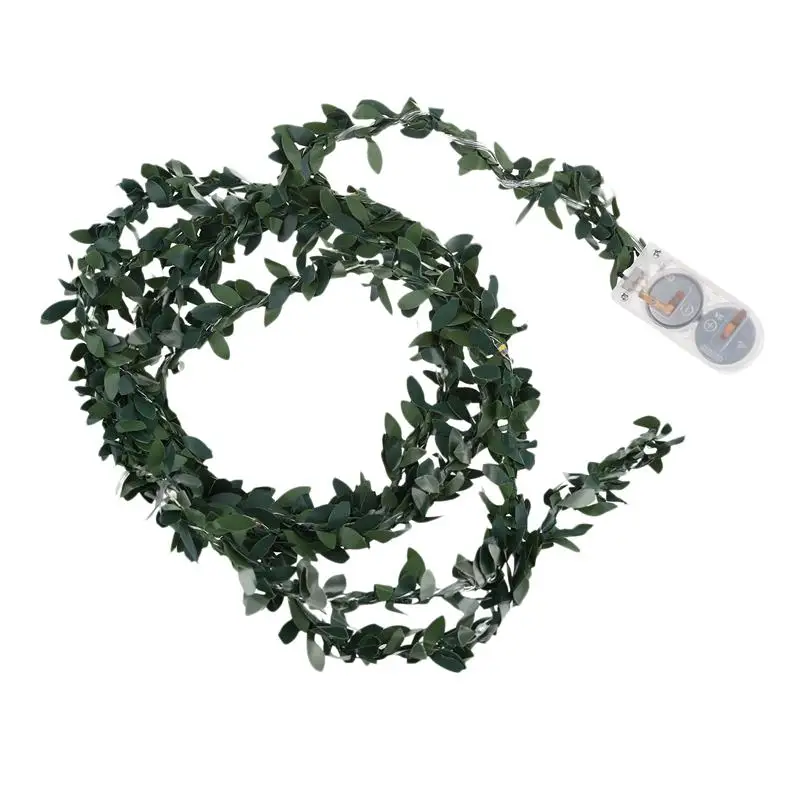 

Hot 2M 20 LEDs leaf garland Button battery operate Copper LED fairy string lights for christmas wedding decoration party, Warm w