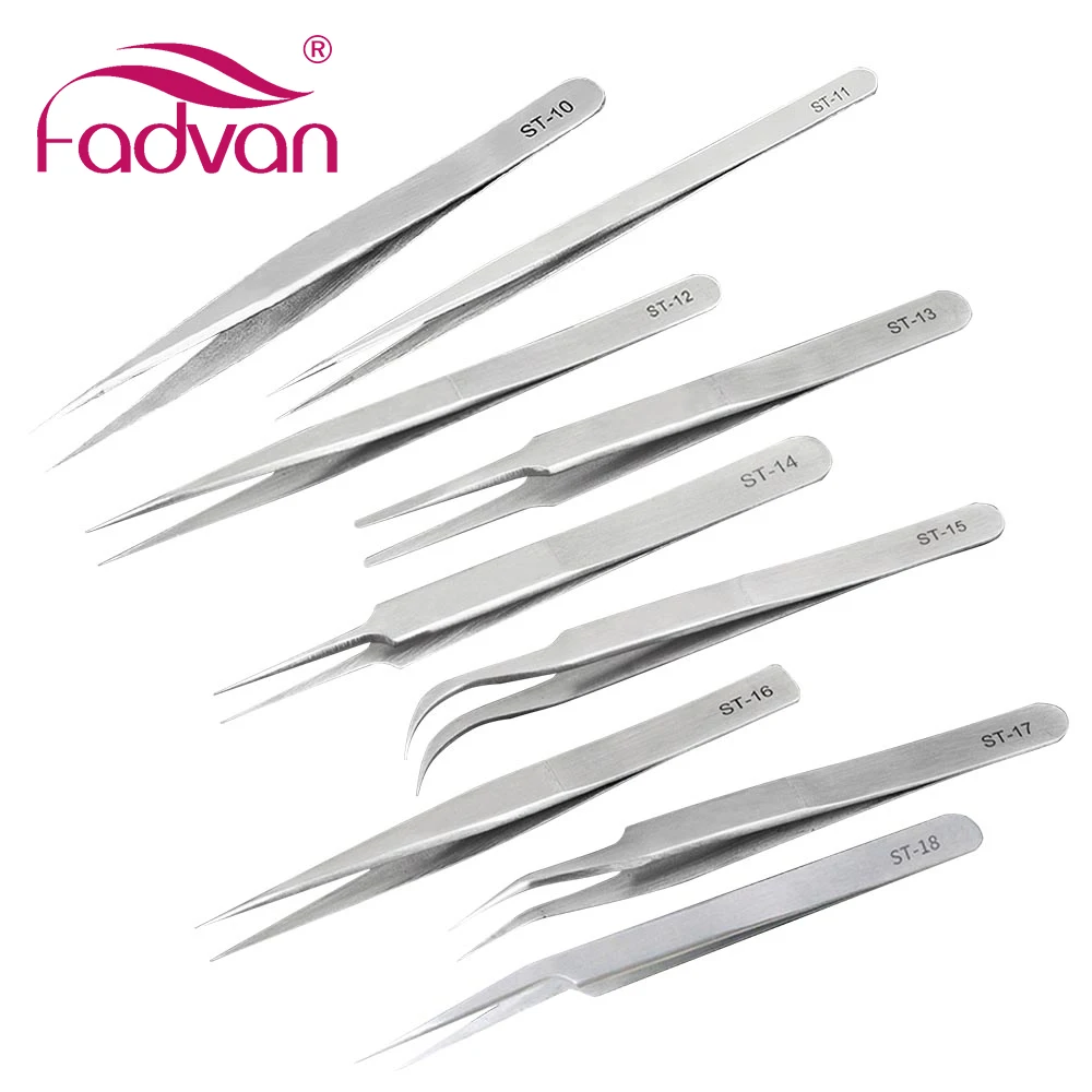 Fadvan Stainless Steel Tweezers 2pcs/set VETUS ST Series Eyebrow