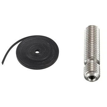 

2M 2GT 6mm Rubber Pulley Timing Belt + 2Pcs 20T Tooth 5mm Gear Pulley & M6X26 1.75mm Thread Nozzle Throat
