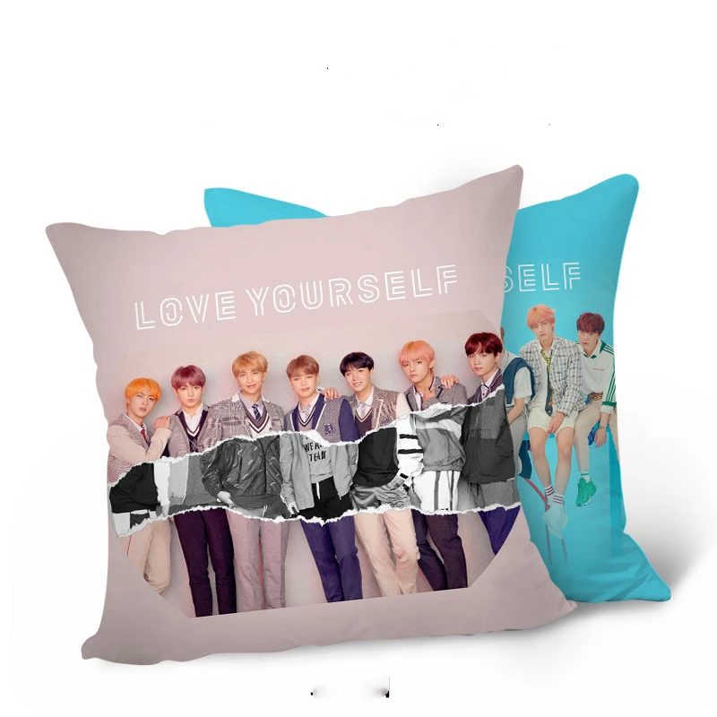 KPOP Подушка Bangtan подушка для мальчиков постельные принадлежности карта душа K-pop Home Bangtan Boys квадратная подушка с одной стороны - Цвет: 15