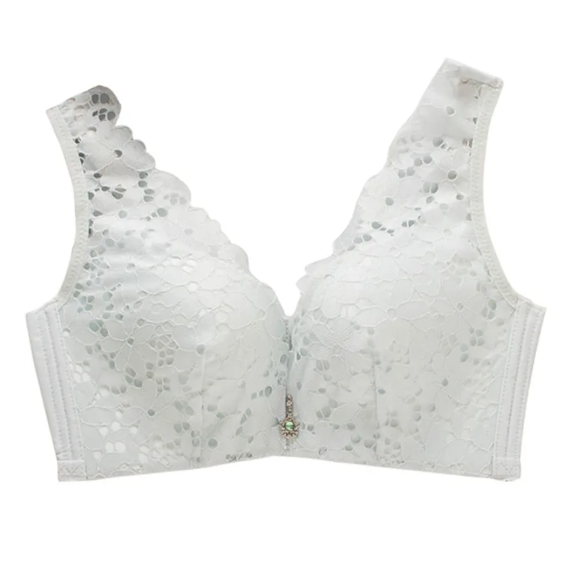 Sexy Design Breathable Fabric Bra Underwear Wire Free Women Push Up Bra Lace - Цвет: Серый