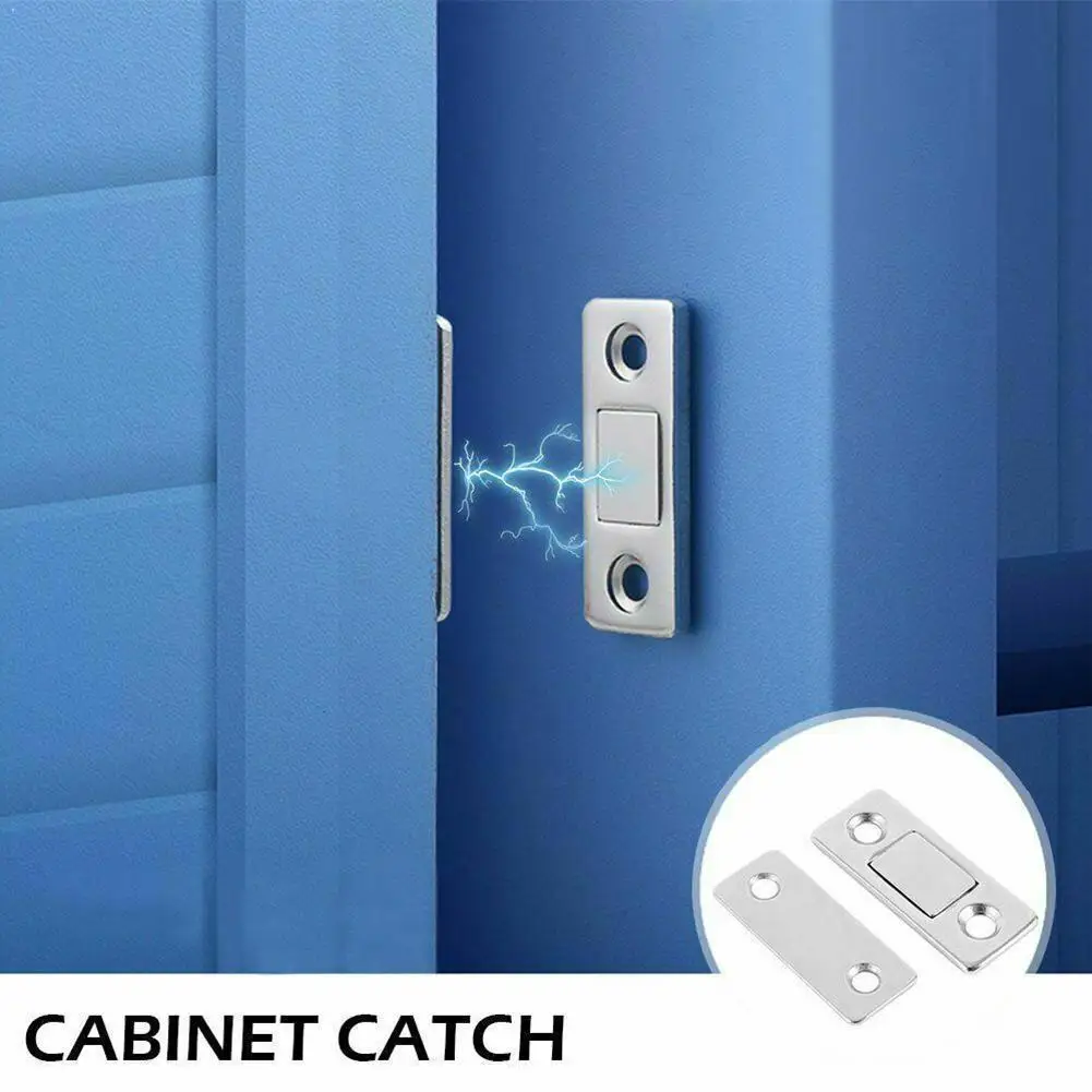 

2pcs/Set Magnetic Cabinet Catches Magnet Door Stops Hidden Furniture DIY Closer With Door For Closet Screw Cupboard L2M2
