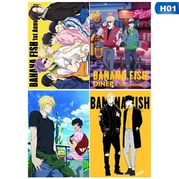 

4Sheets/Set Japanese Anime Banana fish Retro Posters Art Movie Painting Paper Prints Home Room Decor Wall Stickers 30*21cm
