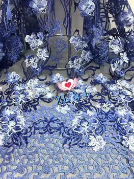 

Exquisite French mesh flat embroidery African lace Nigeria lace fabric suitable for wedding dress skirt DIY apparel fabric