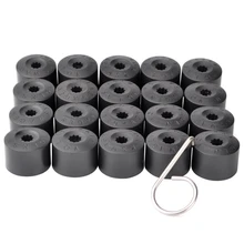 Ns modificar 20 pces 17mm porca da roda do carro auto hub parafuso capa de proteção tampas porca da roda cabeça do parafuso capa para vw golf mk4 passat audi(China)