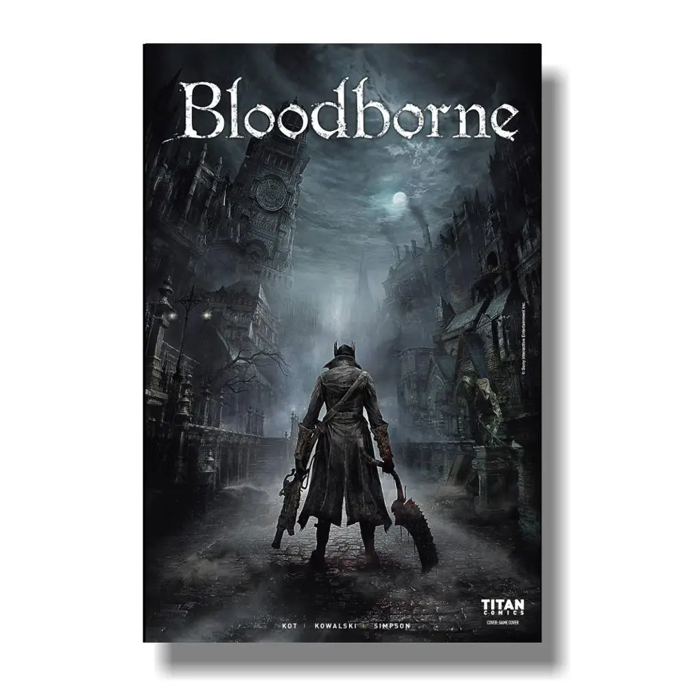 

HD game poster Bloodborne Art Silk Fabric Poster Print 12x18 24x36inch Game Hunter Picture for Living Room Wall Decoration