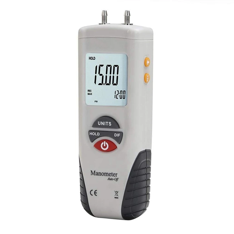 

Hand-Held Ht-1890 Digital Differential Pressure Gauge Barometer Professional Digital Air Pressure Meter & Hvac Manometer