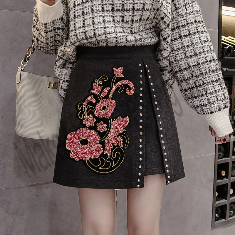 Модные милые цветущие кустарники для девочек расшитые блестками патчи сделай