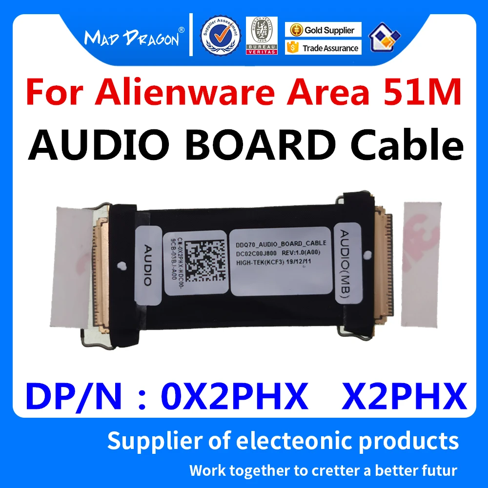 

Новый оригинальный аудиокабель для ноутбуков Dell Alienware Area 51M Area 51m DDQ70, аудиокабель DC02C00J800 0X2PHX X2PHX