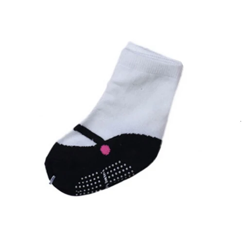 black sock 1 пара Противоскользящих носков для новорожденных, демисезонные детские носки для маленьких девочек, балетные танцевальные носки для малышей - Цвет: black sock