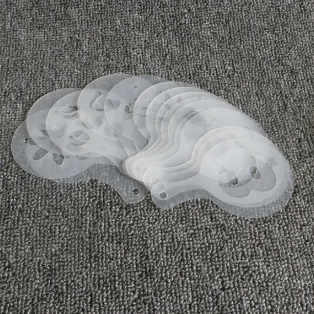 16Pcs/set Fashion Cappuccino Coffee Barista Stencils Template Strew Pad Duster Spray Gusto