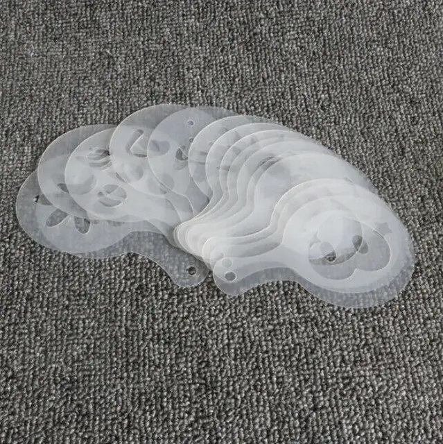 16Pcs/set Fashion Cappuccino Coffee Barista Stencils Template Strew Pad Duster Spray Gusto