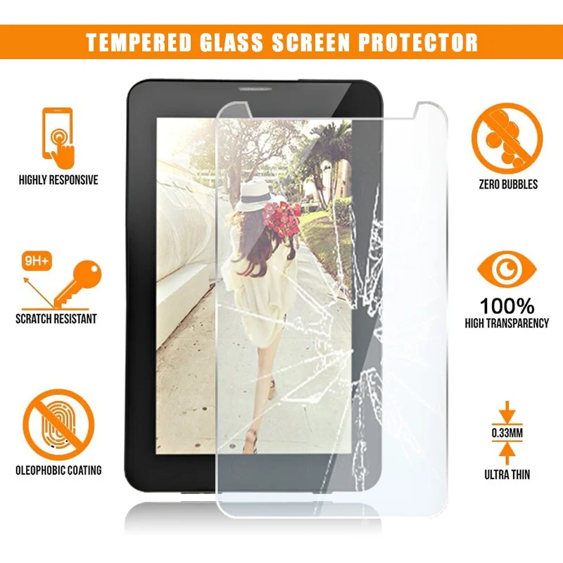 

Screen Protector for IRULU X2c 7" Tablet Tempered Glass 9H Premium Scratch Resistant Anti-fingerprint HD Clear Film Cover