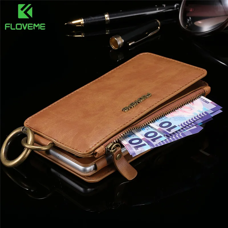 Кожаный чехол книжка FLOVEME для iPhone 12 Mini 11 Pro XS Max XR X кошелек с отделением карт SE 2020 6 6S