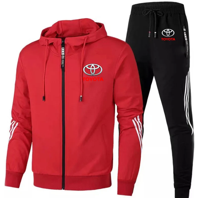 TOYOTA Logo 2021 New Men's Printing Breathable Sports Leisure Jogging Hoodie + Sports Pants Two Piece Suit In Spring And Summer tracking device