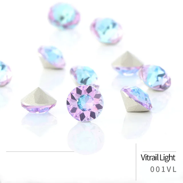 50pcs Crystal Stones Round Shape DIY Accessories Pointback Glass Strass 4mm Small Size Glue On Nails Rhinestones Crystal Rivoli 