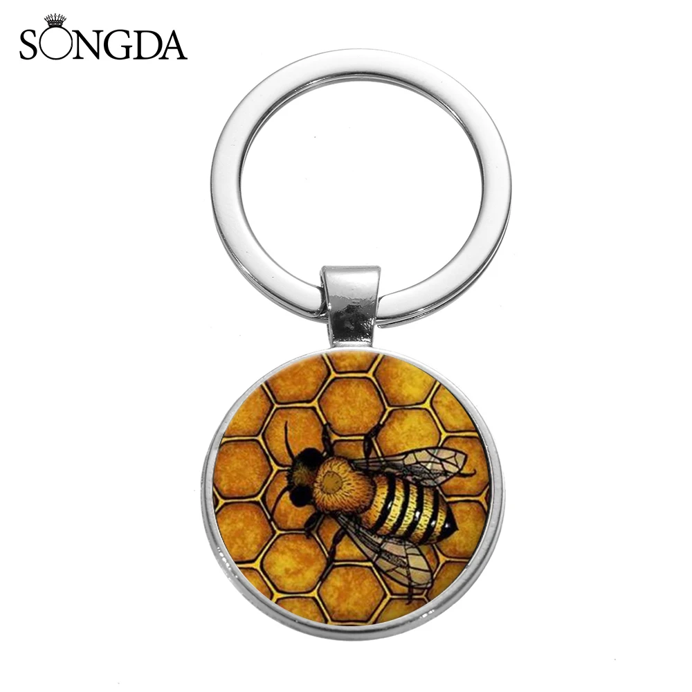 2019 модный брелок с сотовой Пчелой индивидуальный геометрический узор