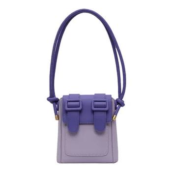 

Contrast Color Mini PU Leather Crossbody Bags For Women 2020 Summer Shoulder Handbags Female Cross Body Bag With Hair Ball