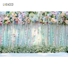 Laeacco Wedding Flower Spring Photography Backgrounds White Colorful Curtain Scene Bridal Photographic Backdrops for Photocall Laeacco Wedding Flower Spring Photography Backgrounds White Colorful Curtain Scene Bridal Photographic Backdrops for Photocall