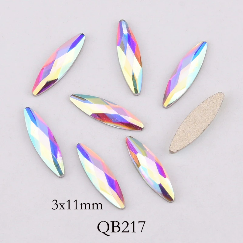 20 шт кристаллы для ногтей алмазные СТРАЗА под камень AB стеклянные стразы для 3D украшения для ногтей Поставки Ювелирных изделий QB217-246A