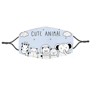 

Cartoon Animal Mouth Mask Replaceable New Filter Washable Face Cover For Halloween Christmas