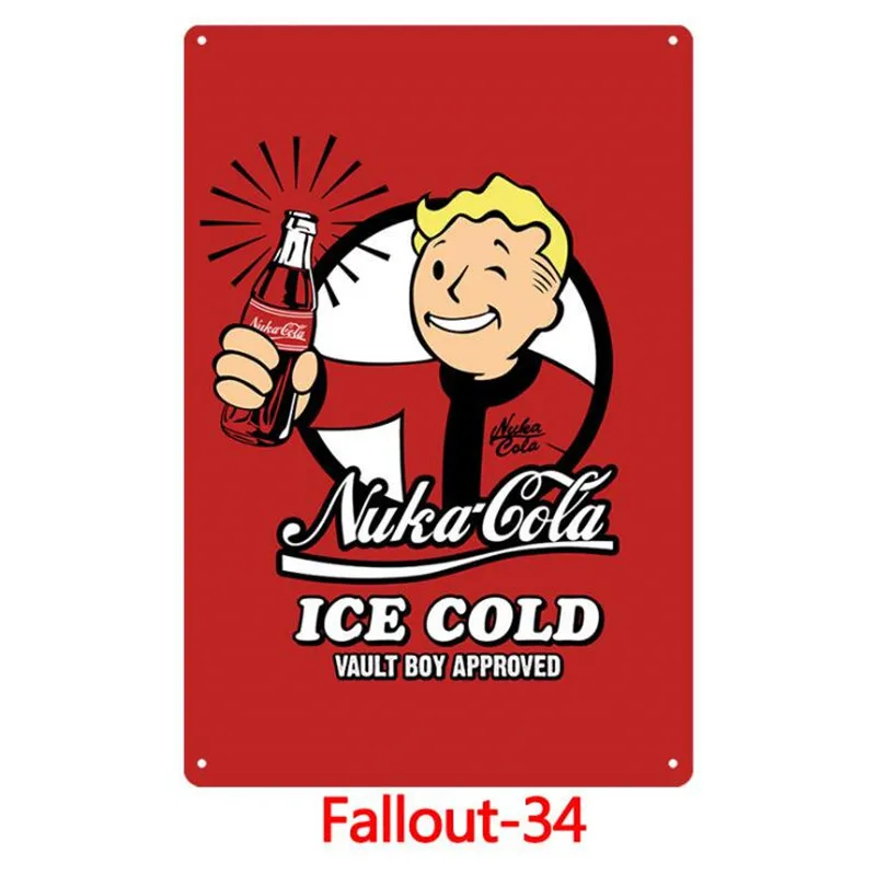Винтажная игра Fallout 3 4 Ретро металлический оловянный плакат с подписью металлический знак паб домашняя доска металлический винтажный домашний Декор стены искусства бара украшения