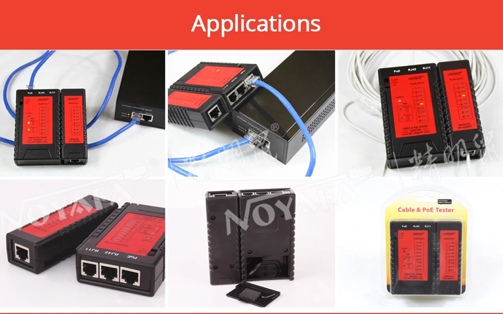 NOYAFA NF-468 RJ45 Tester POE Tester Network Cable Tester Cable Tracker Lan Tool Cable Finder RJ11 RJ45 Crimping Tool