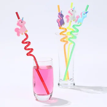 

4pcs Unicorn Party Decorations Drinking Straws Wedding Decor Baby Shower Birthday Party Decorations Kids Event Party Supplies