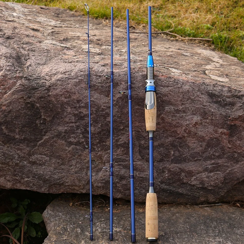 Sougayilang 4 Section Lure Rod 2.1M 2.4M Ultralight Weight Fishing Rod Carbon Rod Spinning Travel Rod Carp Fishing Tackle