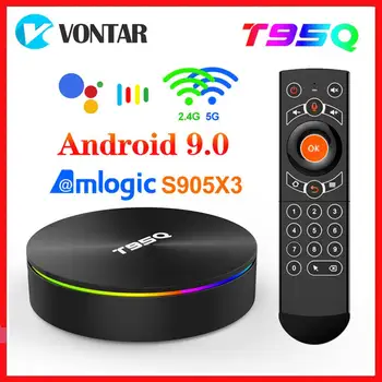 

Vontar Android 9.0 TV BOX Amlogic S905X3 Max 4GB 64GB Set Top BOX Quad Core 2.4&5G Dual Wifi BT4.0 USB3.0 T95Q Media Player