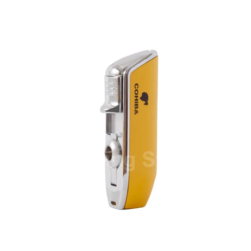 Cohiba cigarette lighter 3 blue flame flashlight cigarette lighter metal windproof portable cigar cutter no box Cohiba cigarette lighter 3 blue flame flashlight cigarette lighter metal windproof portable cigar cutter no box