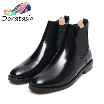 

Women's 2020 Luxury Brand Big Size 44 genuine leather Ankle Boots Women Shoes fashion Chelsea boots female shoes Woman