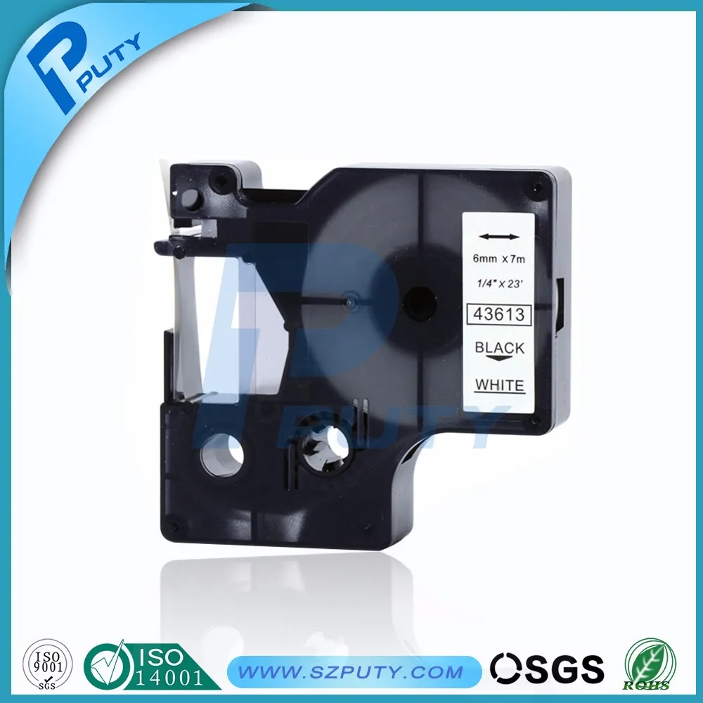 Для Dymo D1 43613 черный на белом 6 мм* 7 м этикеточная лента 10 шт. ленты для принтера, совместимые с DYMO D1 Labelmanager