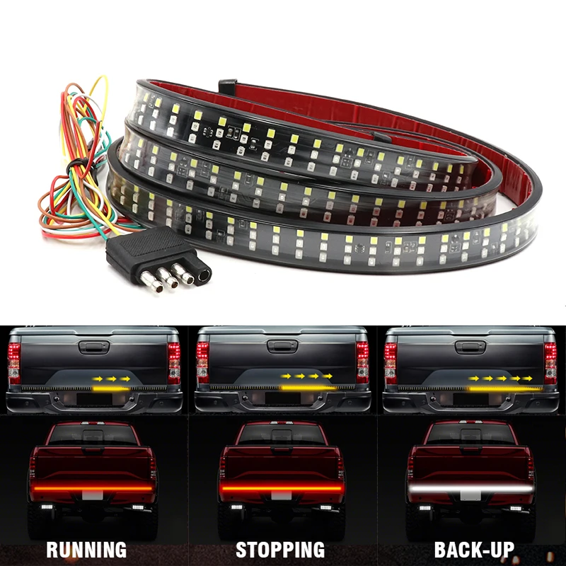 60/" 5-Function LED Strip Tailgate Bar Brake Turn Signal Light for Truck Pickup