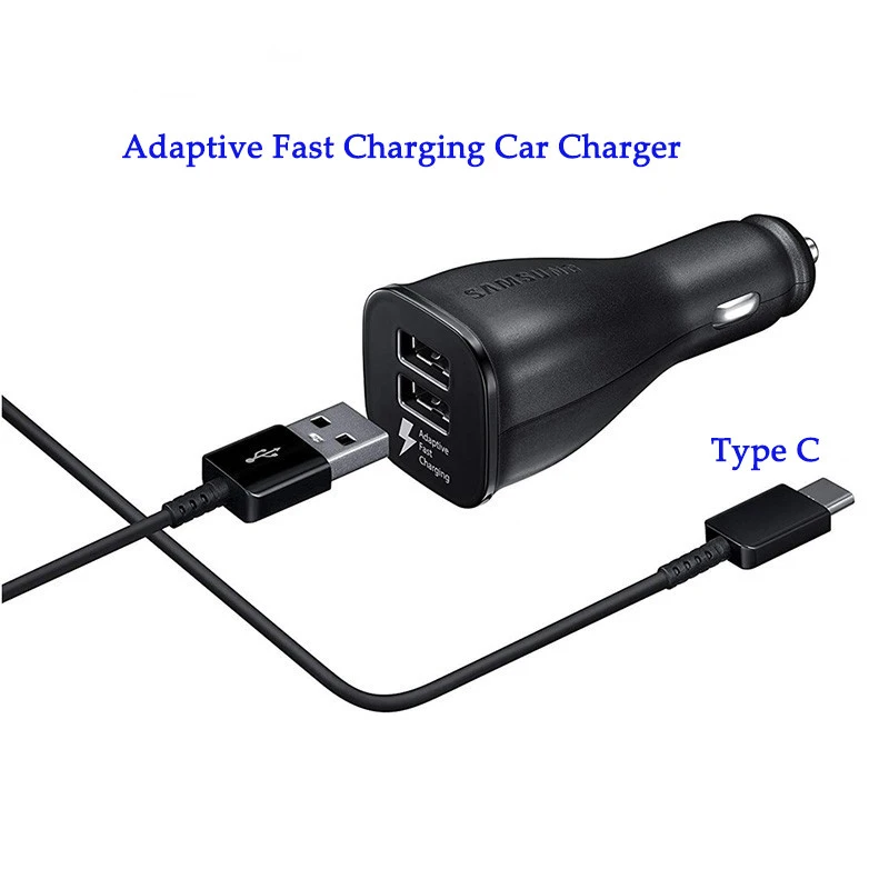 samsung Автомобильное зарядное устройство двойной USB адаптивный Быстрый адаптер Micro/type C Быстрый кабель для передачи данных для Galaxy S6 S7 S8 S9 Plus Note 4 8 9
