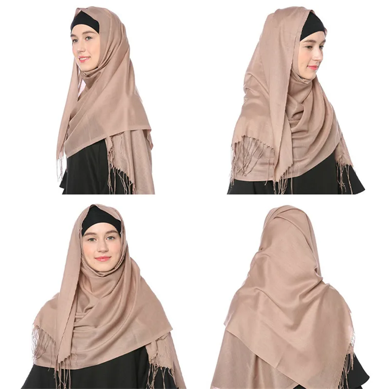 2020 Summer Women Hijab Scarf Thin Shawls And Wraps Lady Solid Female Hijab Stoles Long Cashmere Pashmina Foulard Head Scarves Islamic Clothing Aliexpress