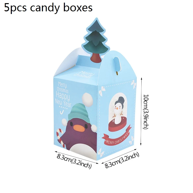 Christmas Candy Box Bell Christmas Tree Candy Apple Packing Box Christmas Eve Party Cookie Bag Gift Box Navidad Candy Box Decor - Цвет: B15 penguin box