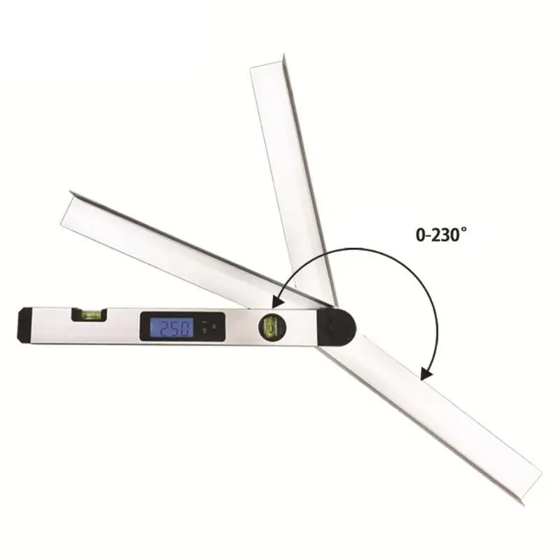 Цифровой датчик угла 0-230Degree линейка транспортира Miltre Angle Finder с ЖК-дисплеем Spirit Level задний светильник