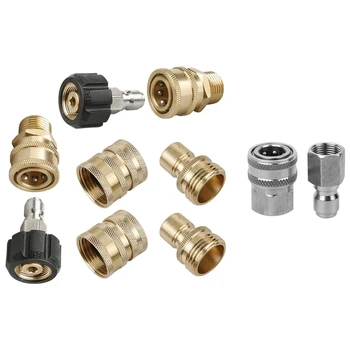 

8x Pressure Washer Adapter Set,Quick Disconnect Kit & 1set Stainless Steel Pressure Washer Adapter Set
