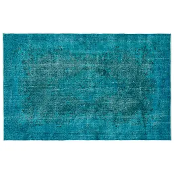

Handmade Turquoise Vintage Overdyed Turkish Area Rug 183x286 Cm-6'0''X9'5''