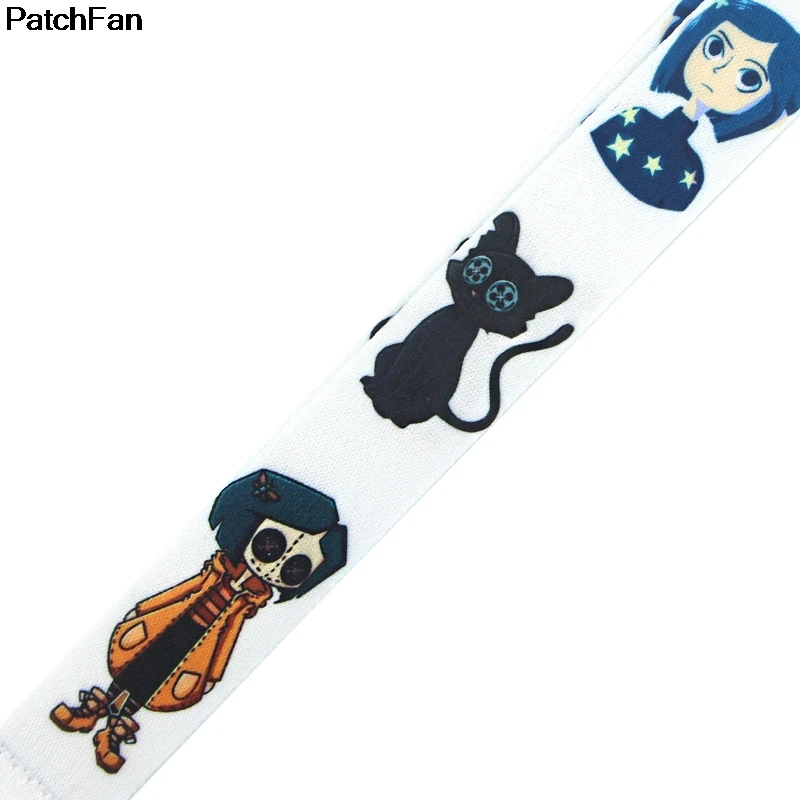 Patchfan мультфильм Коралина ужас фильм брелок ремешок тесьма на шею Ткань id держатель значка Ожерелье Аксессуар A2621