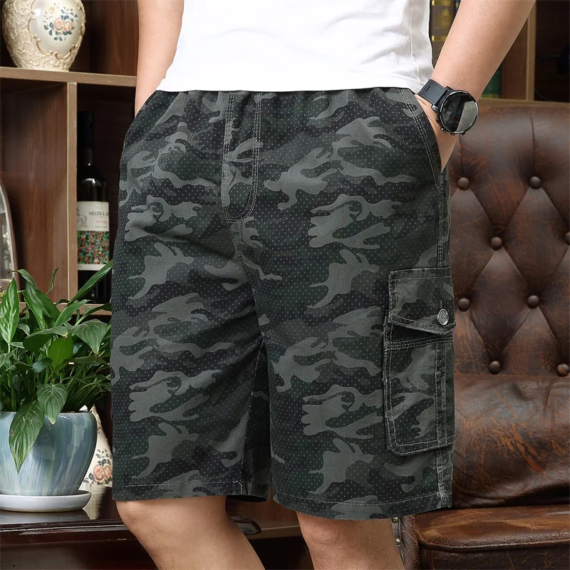 Мужские военные карго шорты летние армейские зеленые хлопковые шорты мужские свободные шорты с несколькими карманами мужские повседневные бермуды 5XL