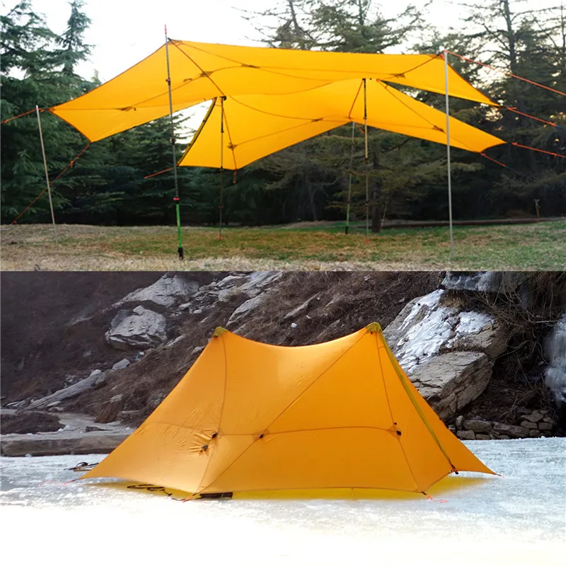 870 г палатка для кемпинга Сверхлегкий 6 Человек Открытый нейлон с обеих сторон силиконовое покрытие Безбожное большое пространство водонепроницаемый палатка 4 сезона