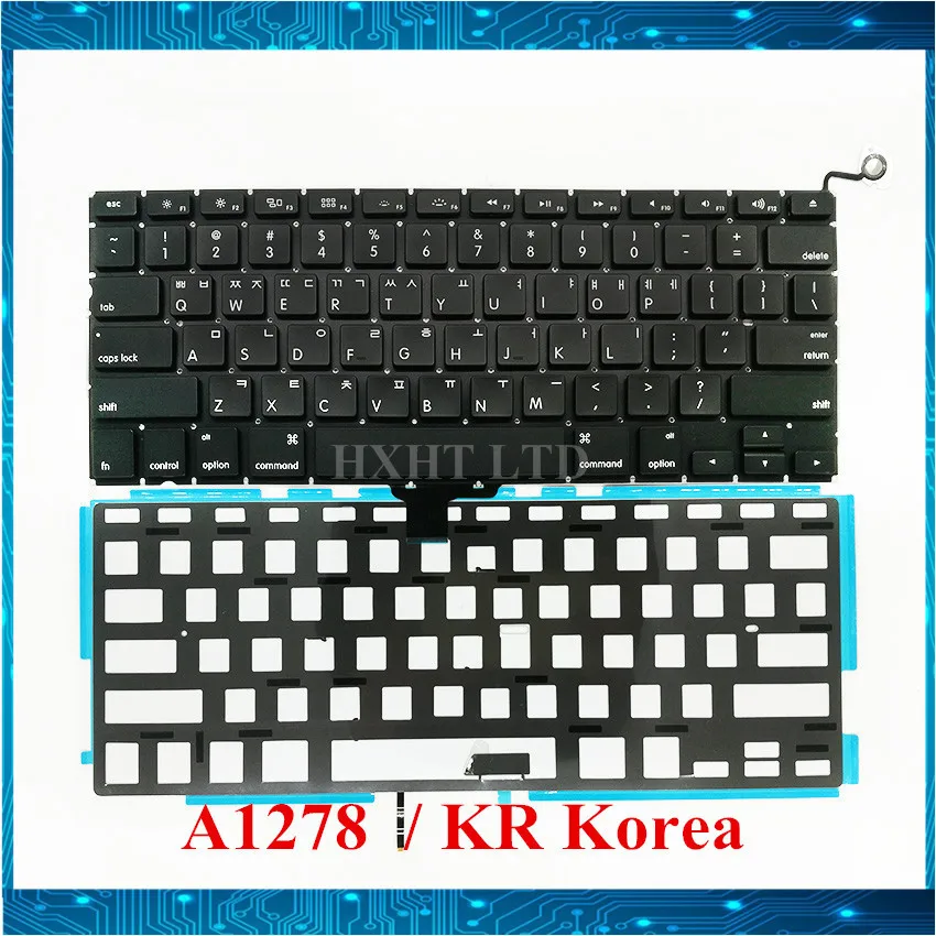 

NEW A1278 KR Korea Laptop keyboard with backlight For Macbook Pro 13" A1278 KR keyboard 2009 2010 2011 2012 year Fully Tested