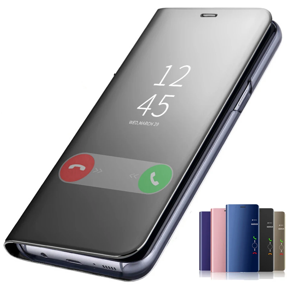 Mirror Flip Case For Samsung Galaxy A10 A30 A40 A50 A70 A80 M20 M30 J4 Plus J6 2018 S7 edge S8 S9 S10 Note 10 Pro 8 9 Cover | Мобильные