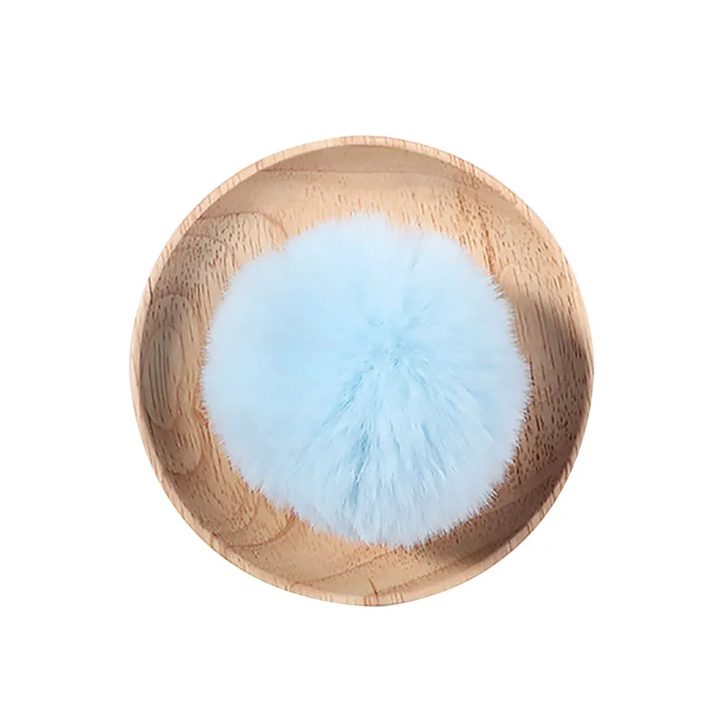 9 Light Blue Помпон 8 см из меха кролика рекс плюшевый шар детский кружевной патч аппликация материал детская сумка для волос DIY пушистый брелок аксессуары 1 шт - Цвет: 9 Light Blue