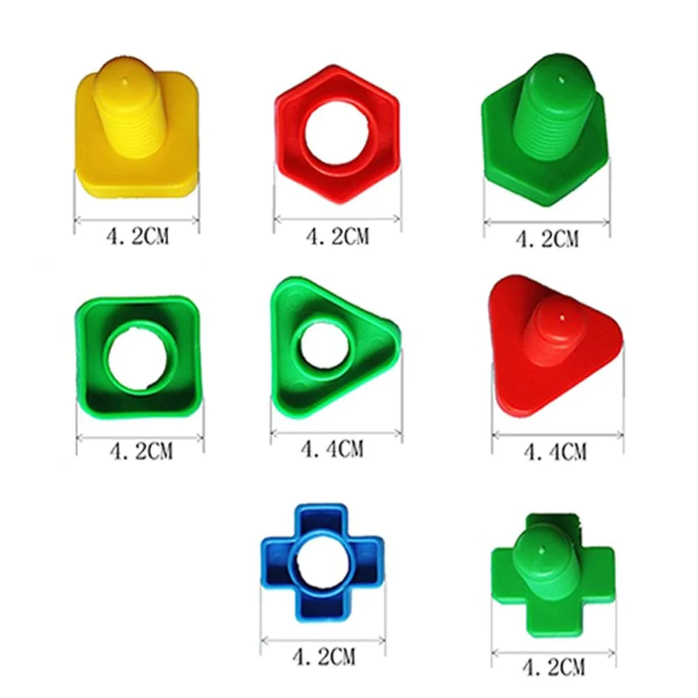 Дети 4 пары Джамбо гайки и болты модели комплект Монтессори винт вставить строительные блоки строительство кирпича формы Соответствующие игры игрушка