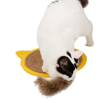 

Merry Christmas Cute Cat Pet Scratching Board Toy Cat Litter Mat for Kittens Cat Scratching Pet Scratcher Toys-Yellow