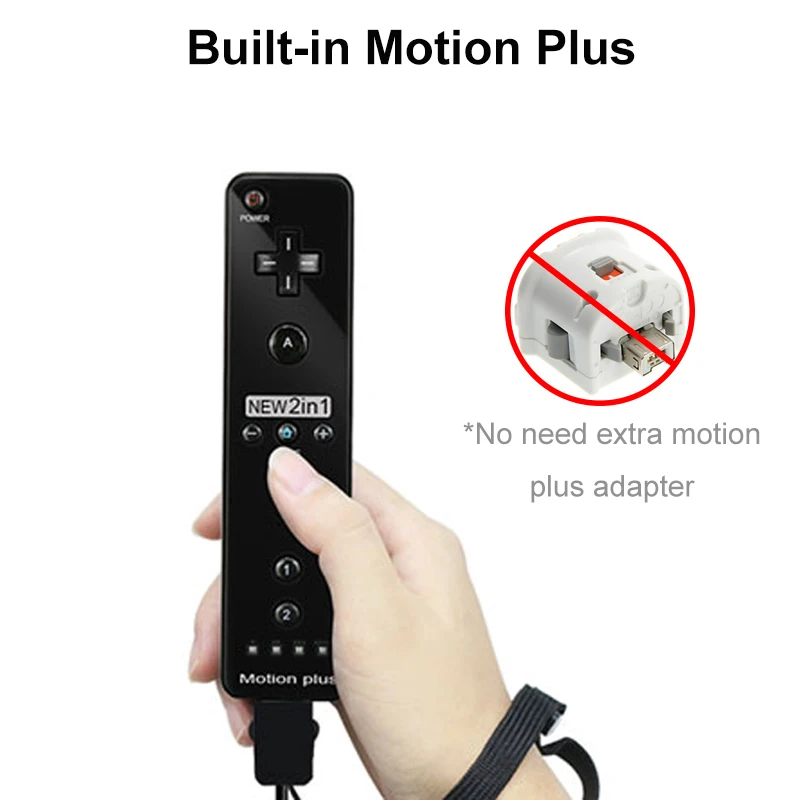 2pcs Controller for Wii Remote Controller Gamepad Built-in Motion Plus Control For Ninetend Wii/Wii U Console Wireless Game pad